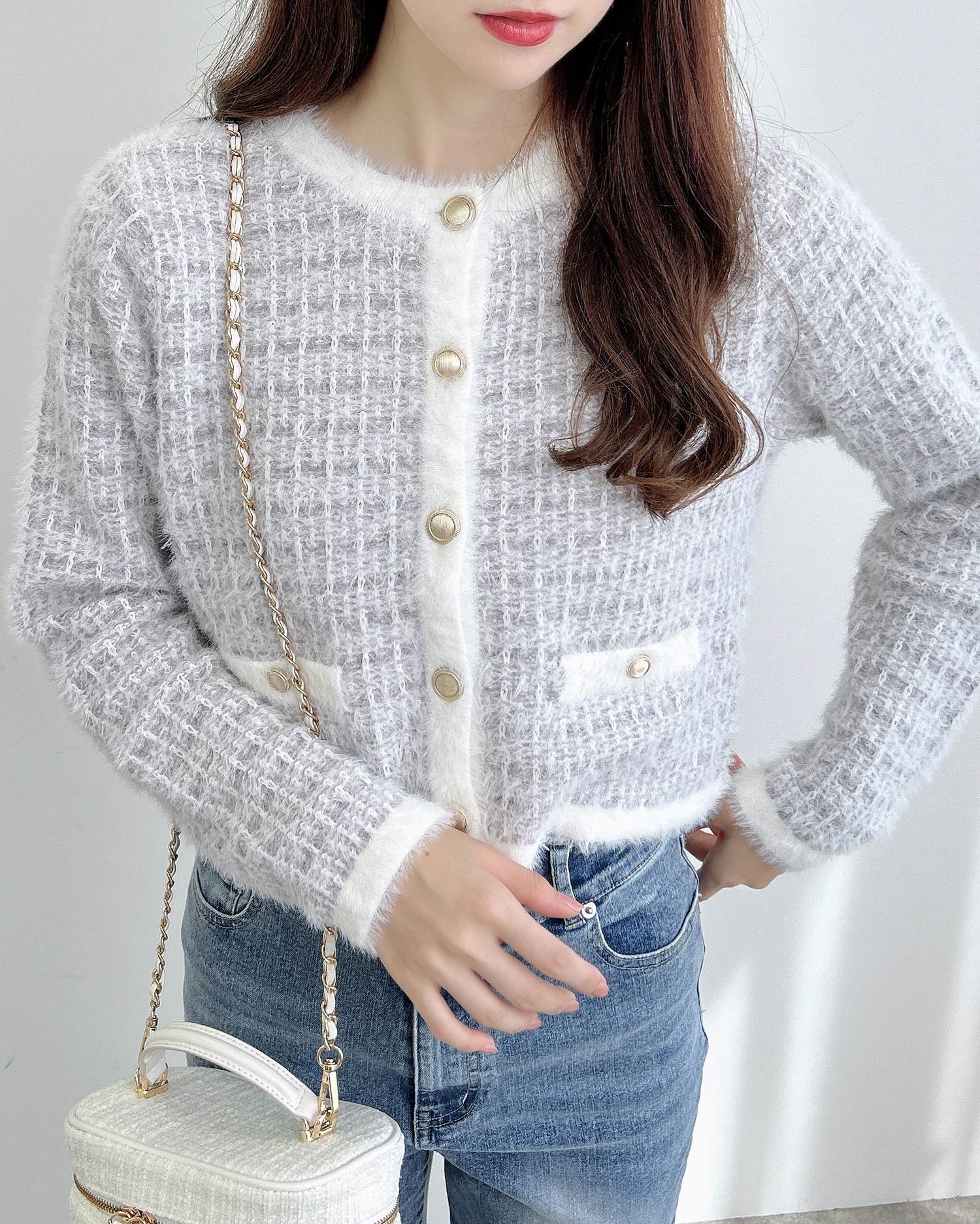 5Gフェザーツイードニットカーディガン[品番：INGW0011175]｜INGNI