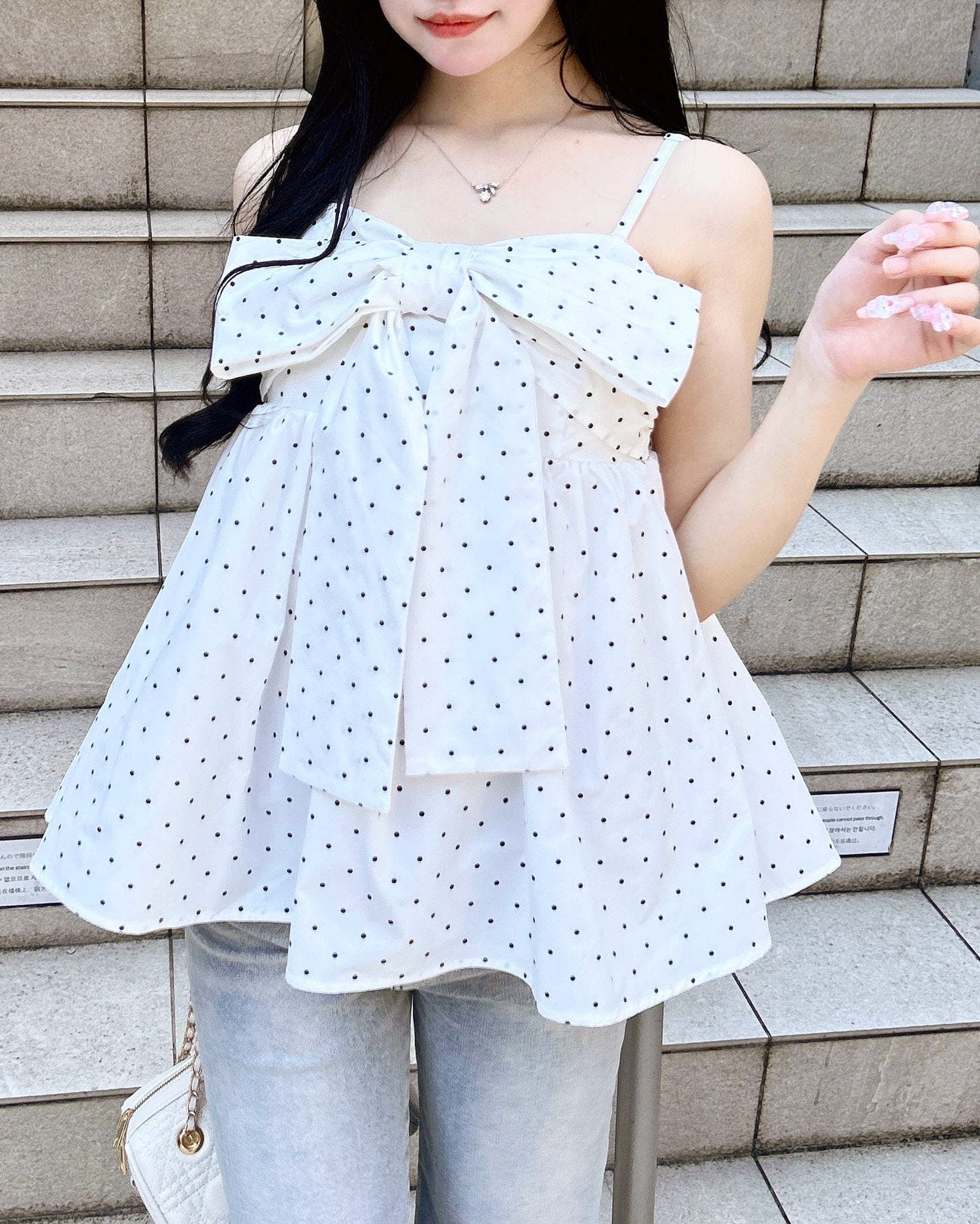 ドット柄リボンキャミチュニック[品番：INGW0011664]｜INGNI （イング
