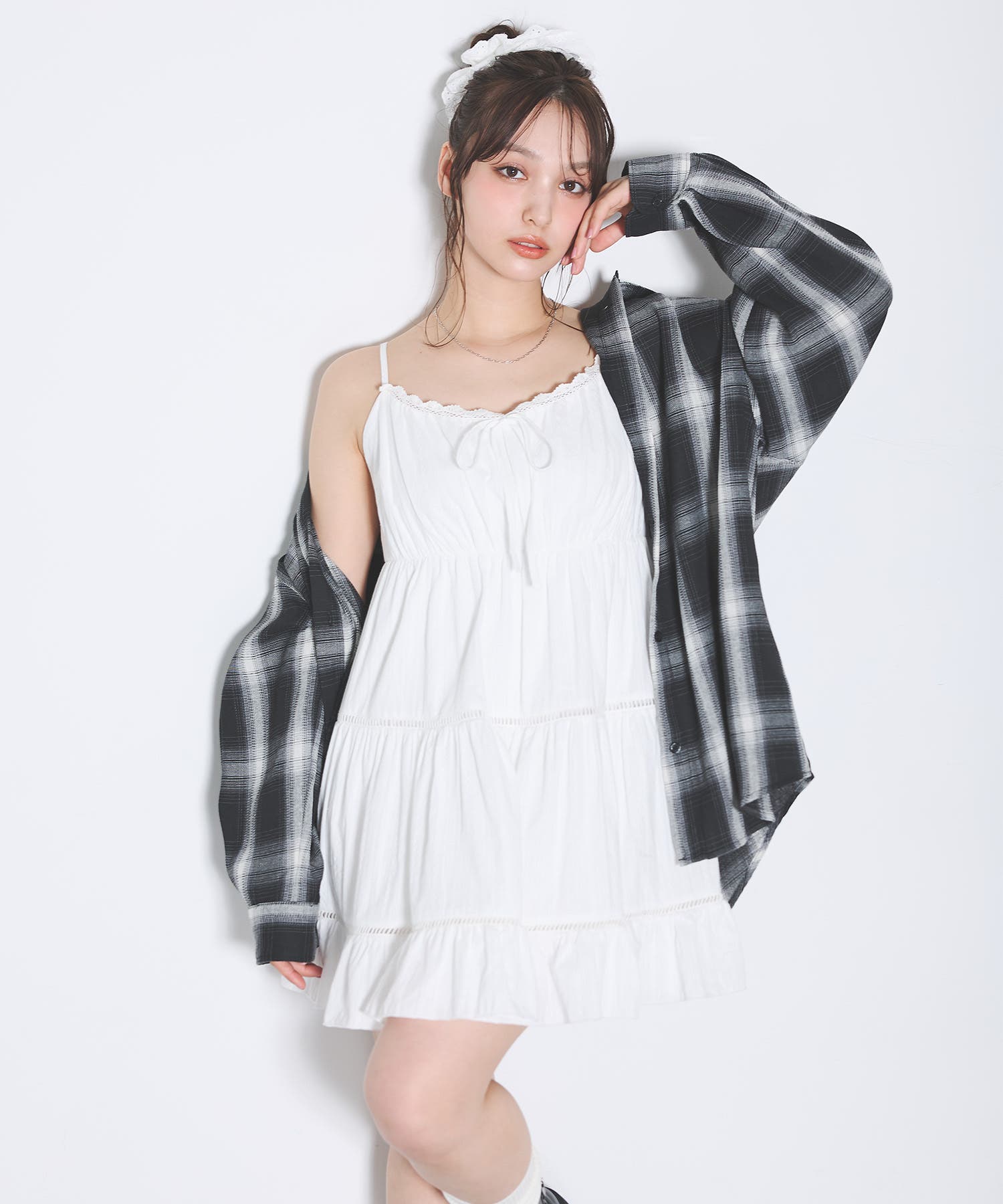 WEB限定】レースティアードミニキャミワンピース[品番：INGW0010687