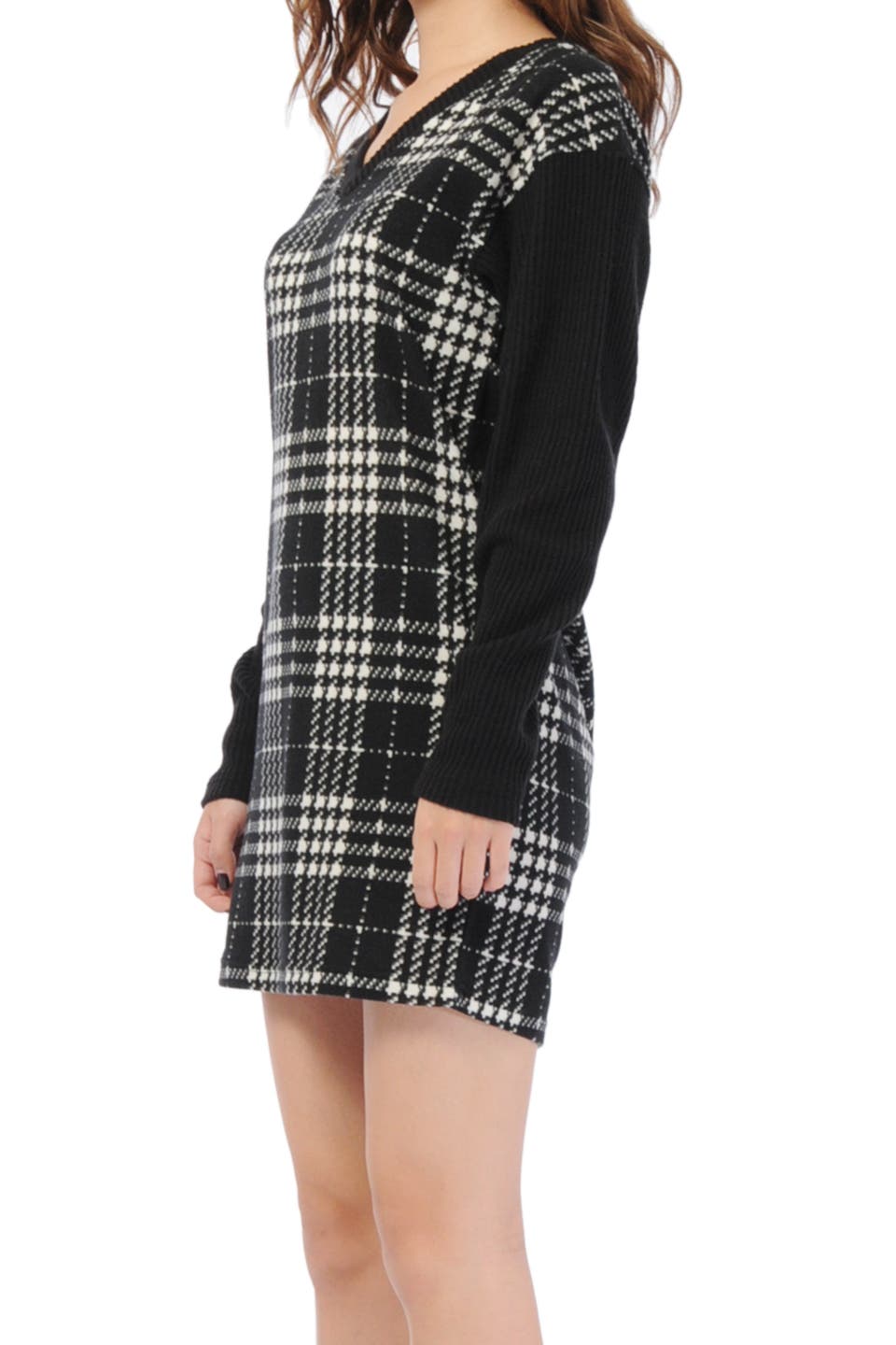 チェックVネックワンピース[品番：EO000002075]｜EGOIST（エゴイスト