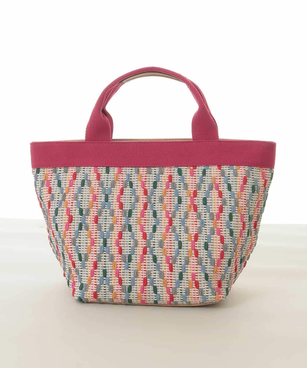 売り切り限定値下げ中 MARK & LONA ピンクカモフラージュトートバッグ russet（ラシット）の「【WEB限定】刺し子ミニボックストート