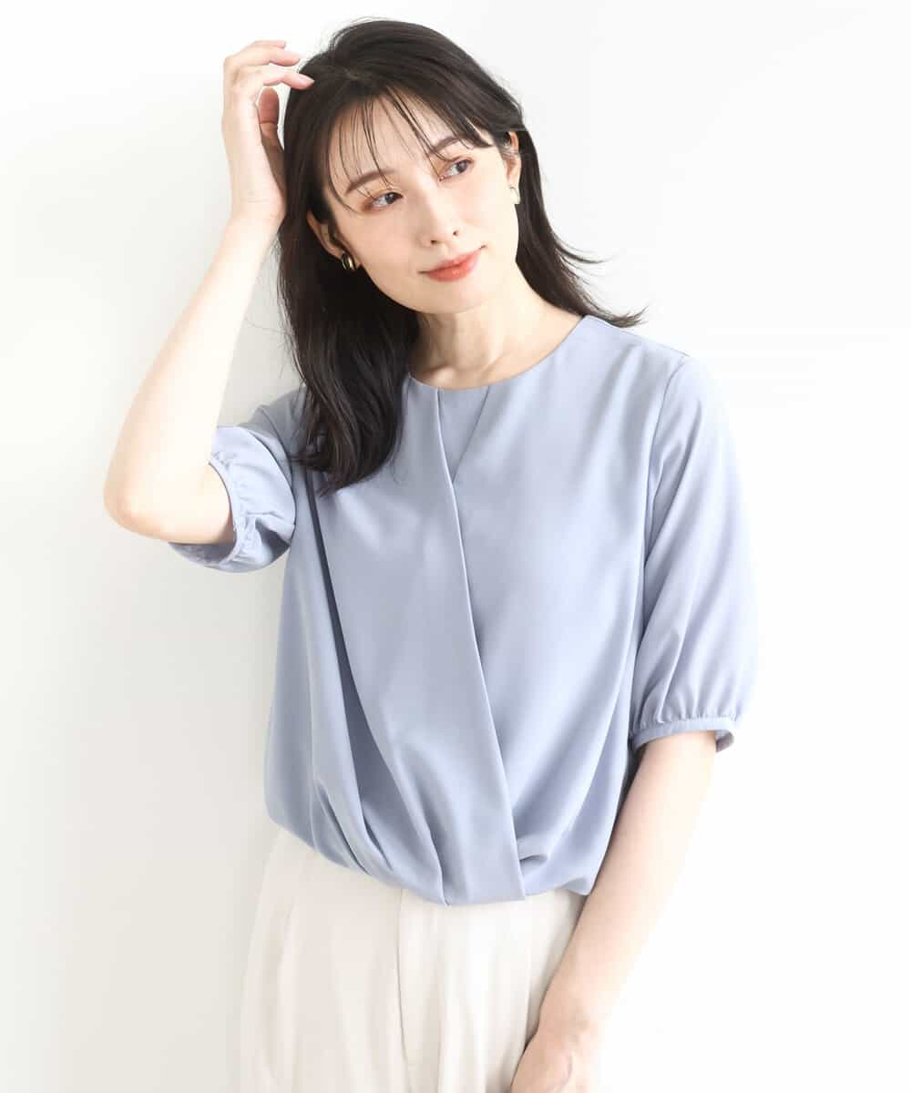 ブラウス シャツ カシュクールデザインブラウス/接触冷感/速乾/洗える/WEB限定サイズあり レディース カシュクールデザインブラウス/接触冷感/速乾/洗える/WEB限定