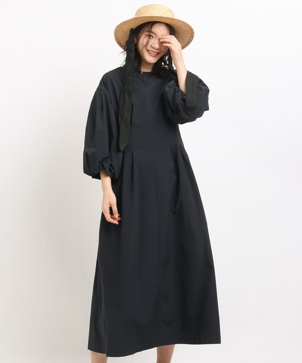 あちゃちゅむ　タフタワンピース黒 あちゃちゅむ タフタワンピース黒 AHCAHCUM.muchacha