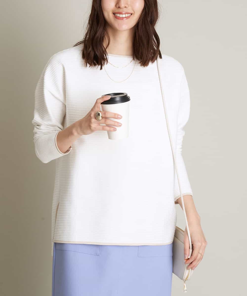 バイカラープリーツチュニックトップス[品番：ITKW0010532