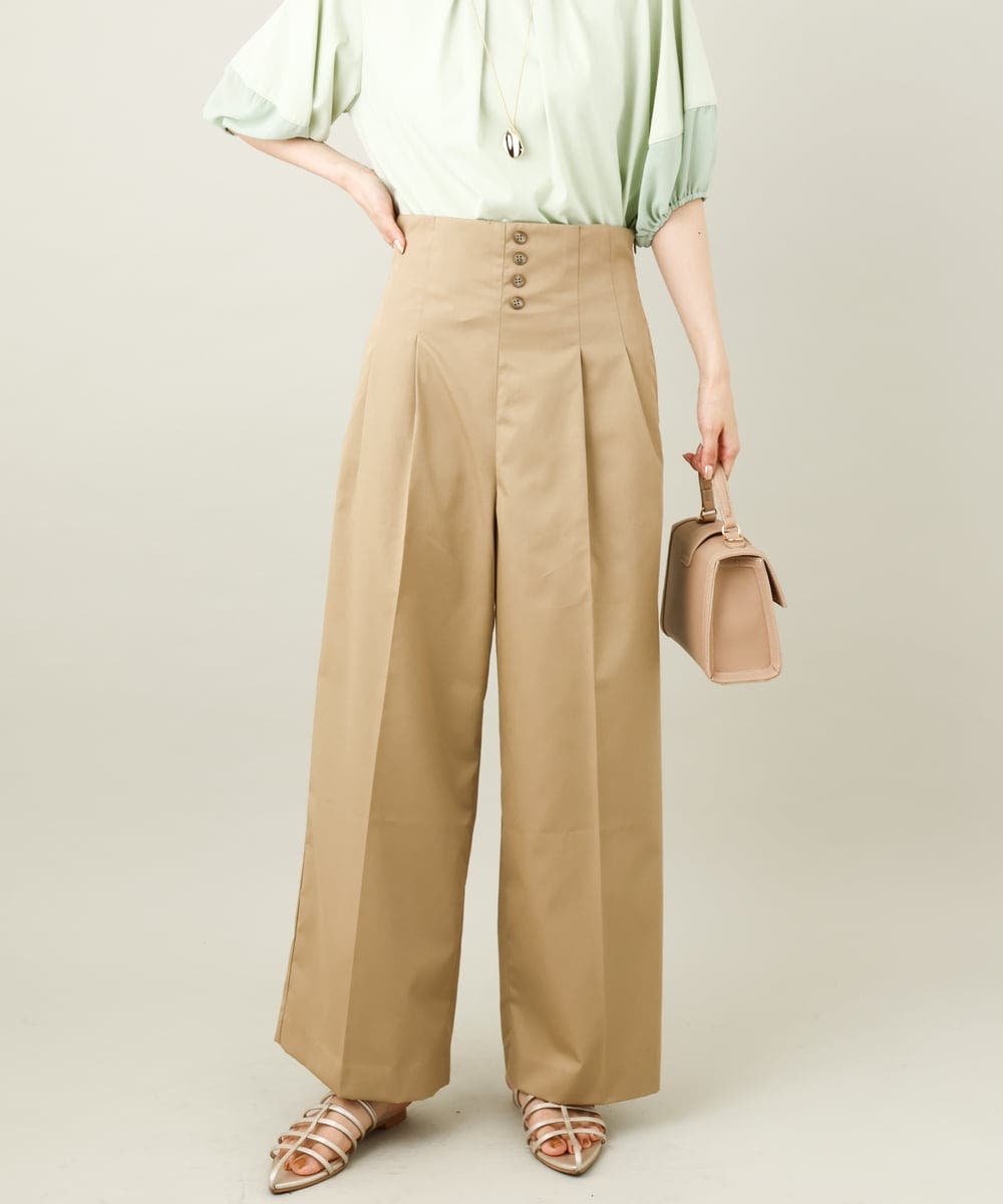 洗える】サスペンダー付ワイドパンツ[品番：ITKW0017166]｜a.v.v
