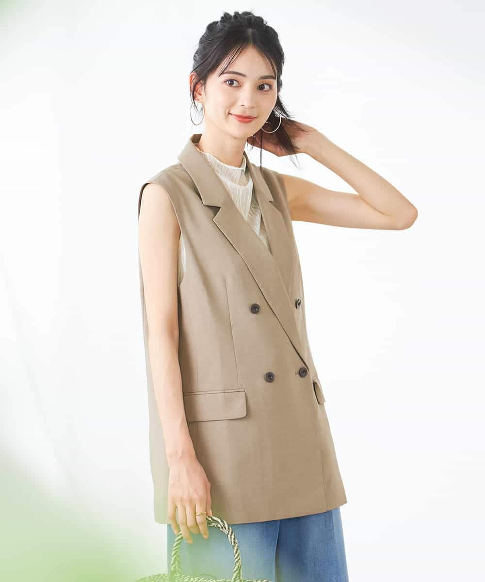 直営店に限定 サマーストレッチダブルジレ[品番：ITKW0020633]｜a.v.v【WOMEN ベスト/ジレ