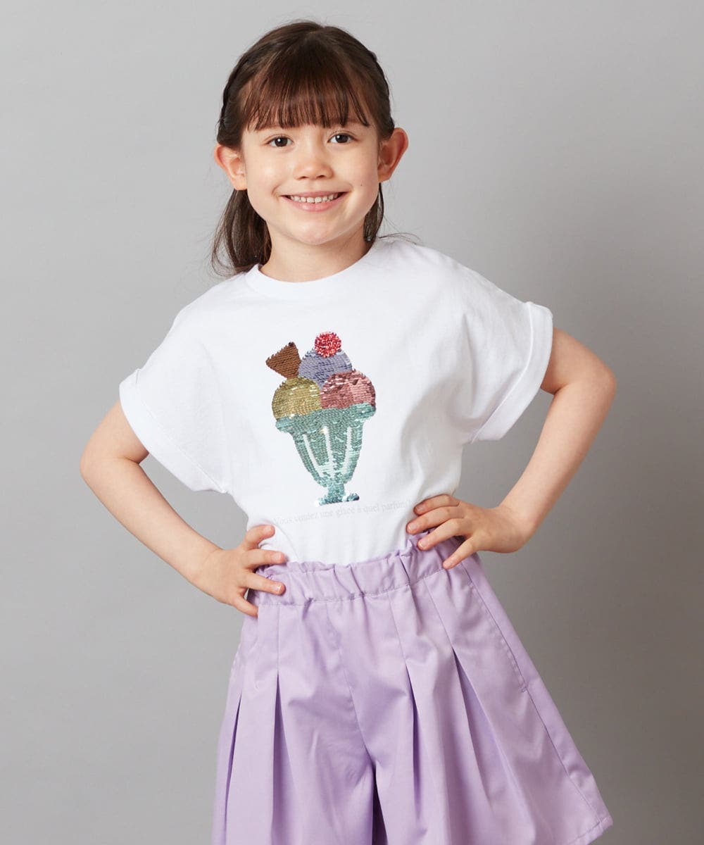 160]スパンコールTシャツ[品番：ITKW0016568]｜a.v.v【KIDS