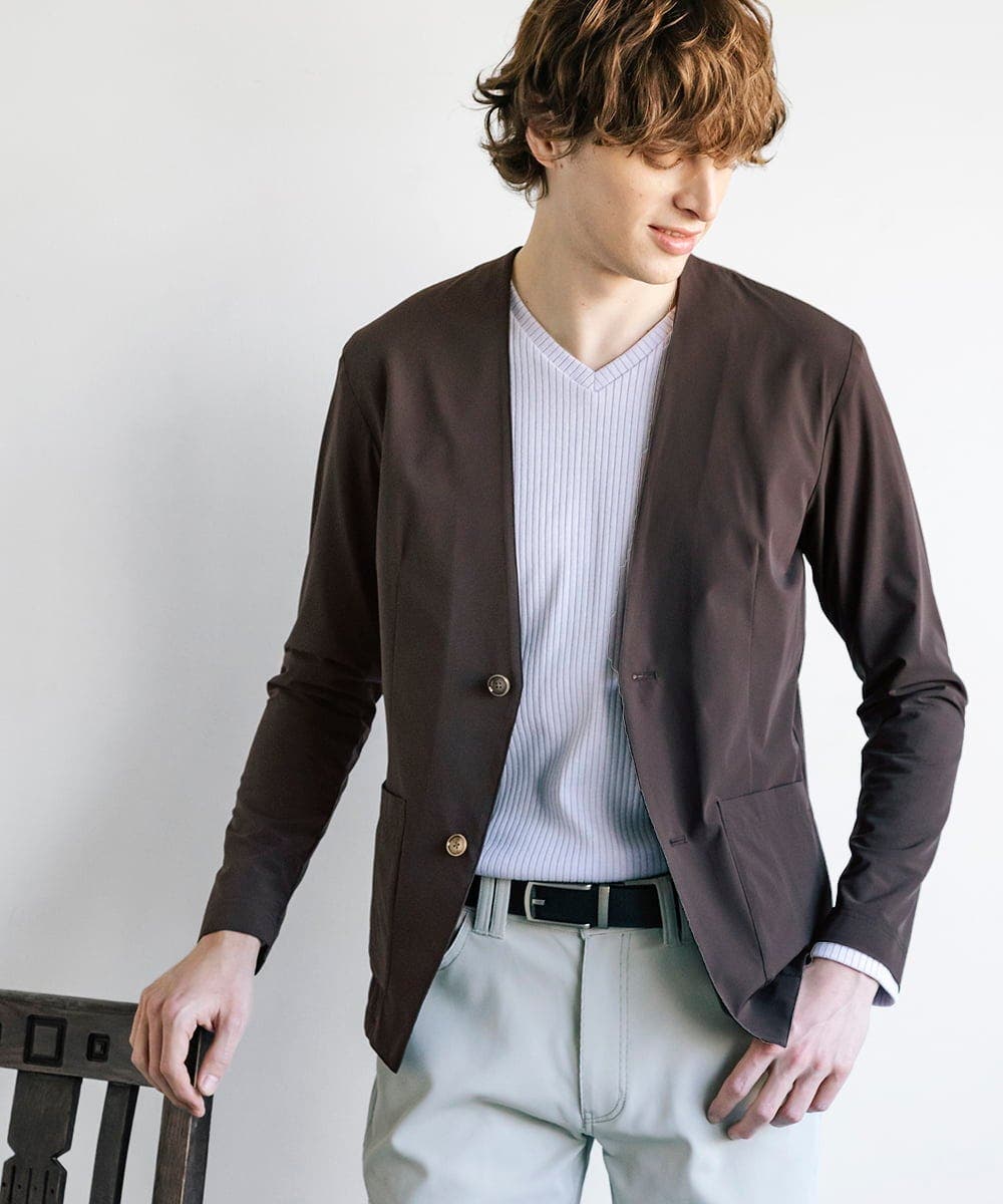 MK Homme ー二重織ストレッチリップジャケットカーキ