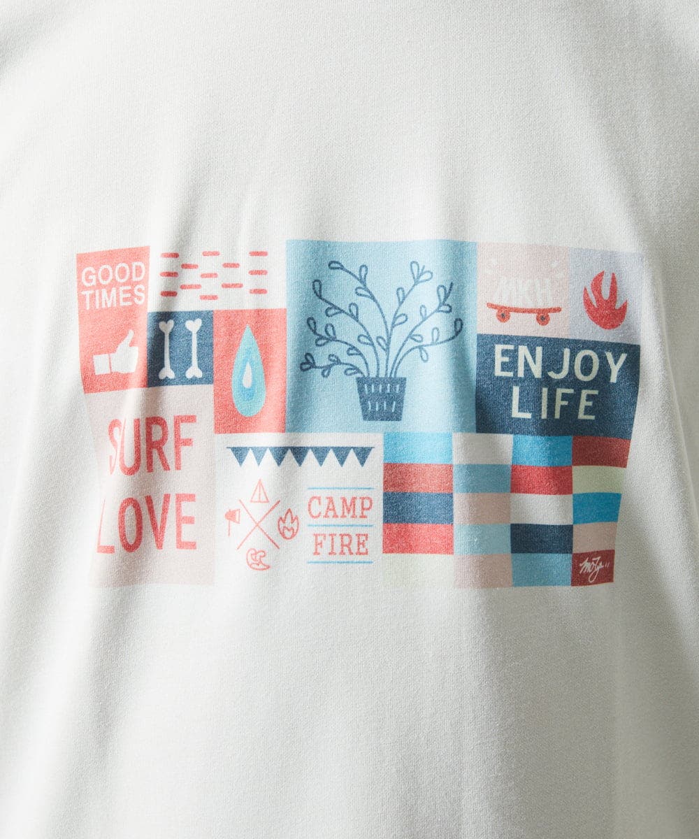 MOT8コラボ・洗える】サーフプリントTシャツ[品番：ITKW0021725