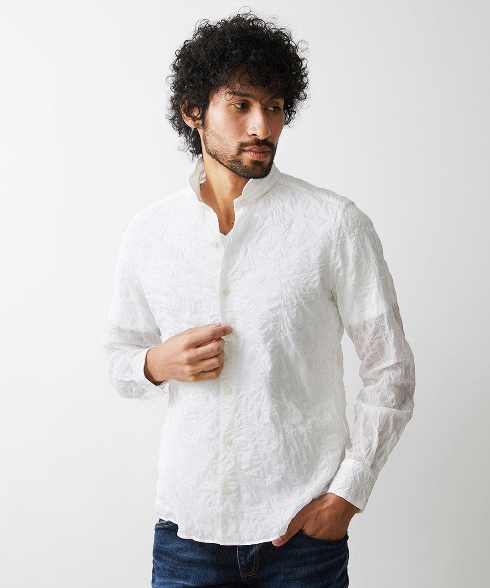 【希少】PAUL&JOE メンズ シャツ　ボタニカル柄シルク100% M 1.jpg