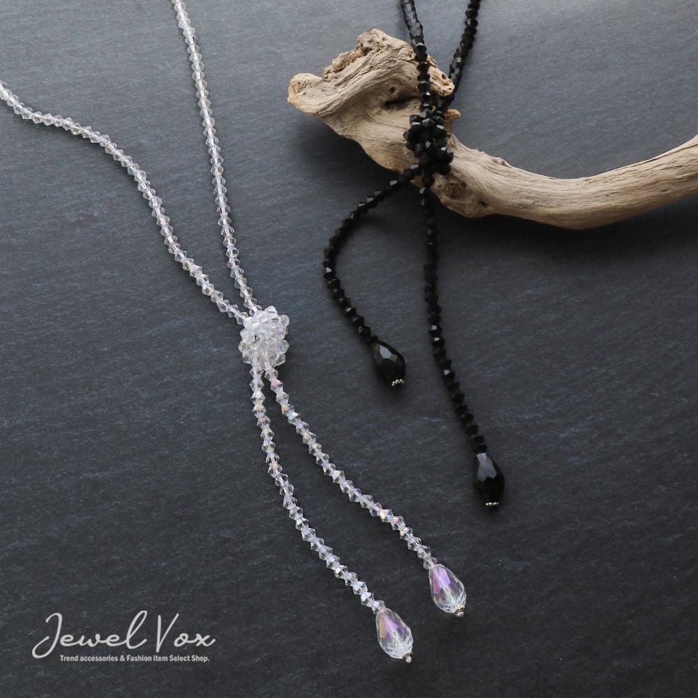 ビーズ＆クリスタル ラリエット ネックレス[品番：VX000000174]｜Jewel