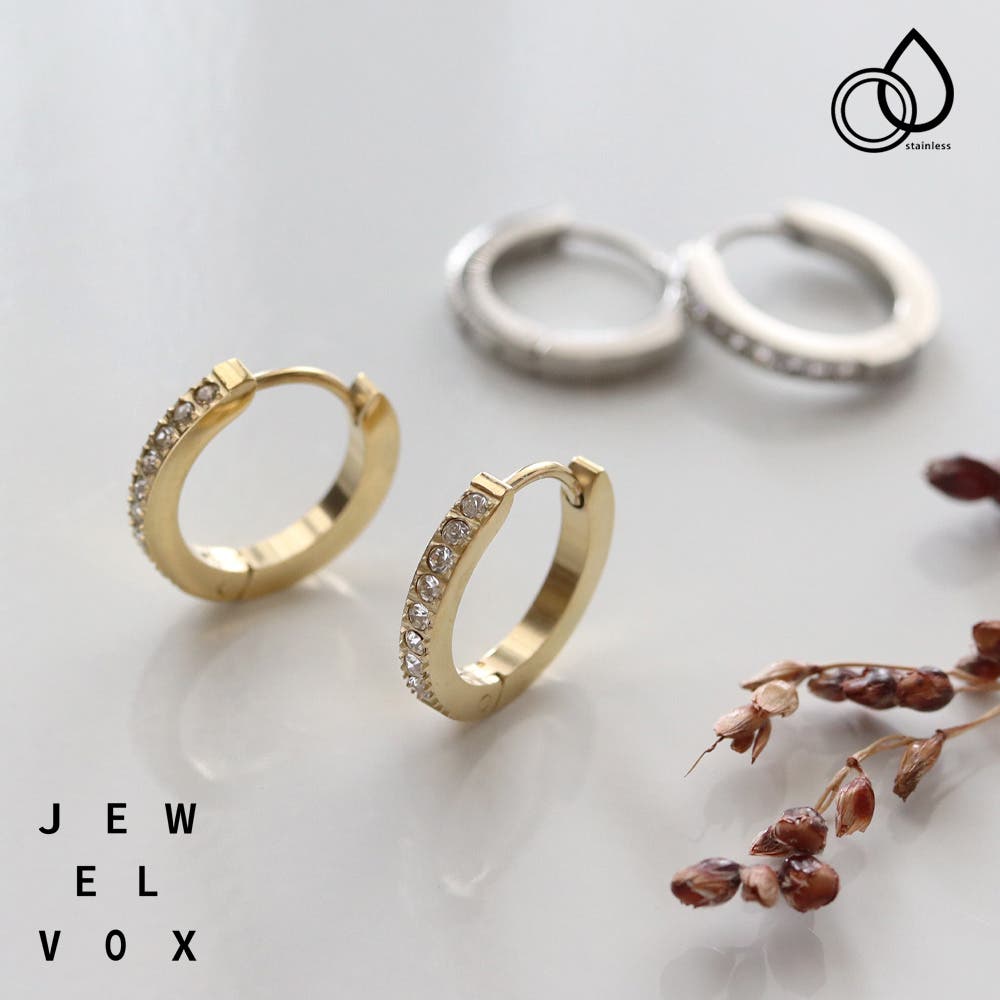 ピアス フープピアス キュービックジルコニア[品番：VX000007410