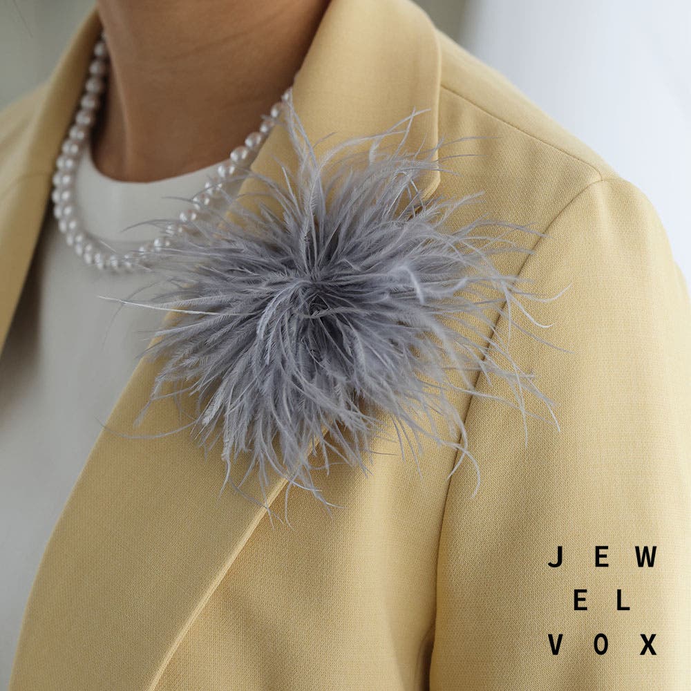 コサージュ ブローチ フェザー[品番：VX000008417]｜Jewel vox