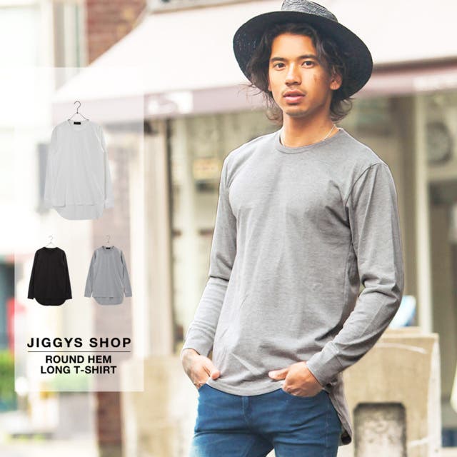 ◇袖長裾ラウンドロング丈ロンT◇[品番：JG000009171]｜JIGGYS