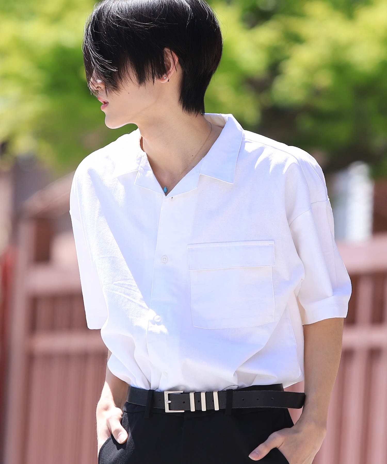 韓国 半袖 夏服◇GOC(ジーオーシー)オープンカラーシャツ◇[品番
