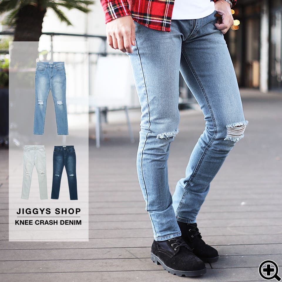 ◇ニークラッシュデニム◇[品番：JG000010007]｜JIGGYS SHOP（ジギーズ