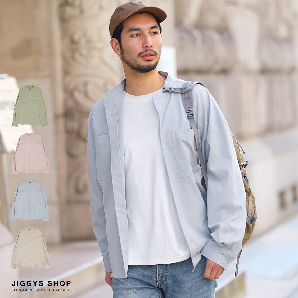 ◇TRロングバンドカラーシャツジャケット◇[品番：JG000012424