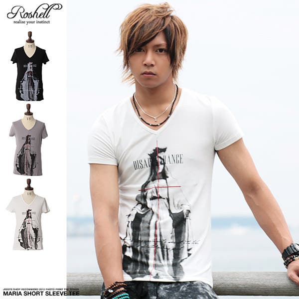 ◇Roshell(ロシェル) Vネックマリア半袖Tシャツ◇お兄系 Men[品番