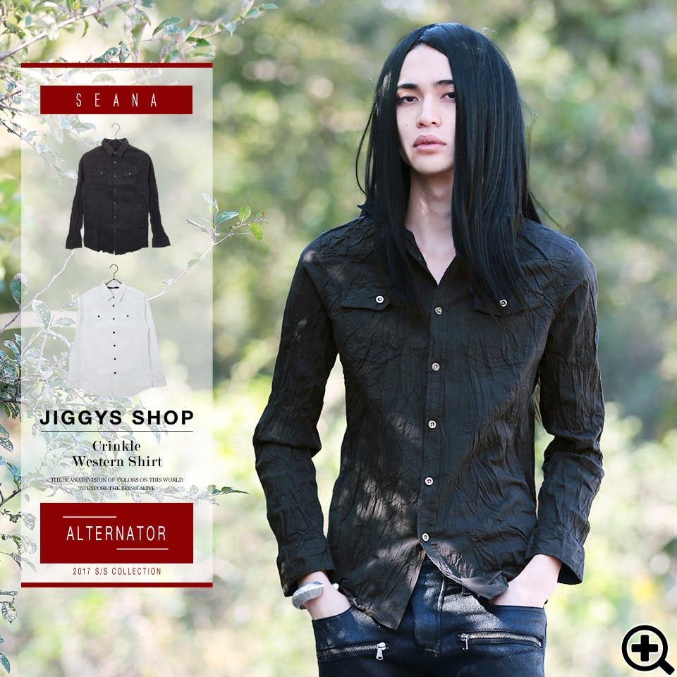 SEANA(シーナ) クリンクルウエスタンシャツ 長袖 ヴィジュアル系[品番：JG000009243]｜JIGGYS SHOP（ジギーズ ...