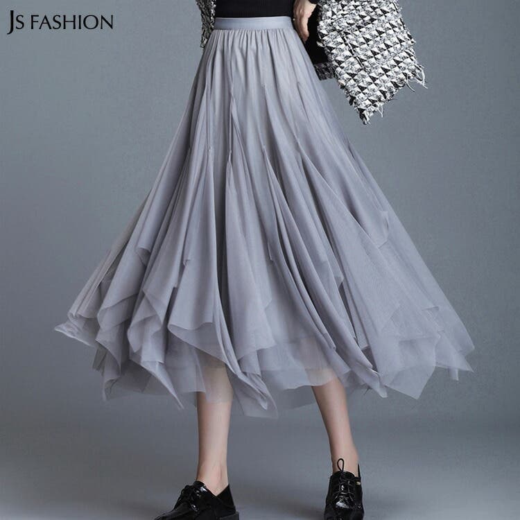 チュールスカート 全4色 ロングスカート[品番：JSFW0008360]｜JS