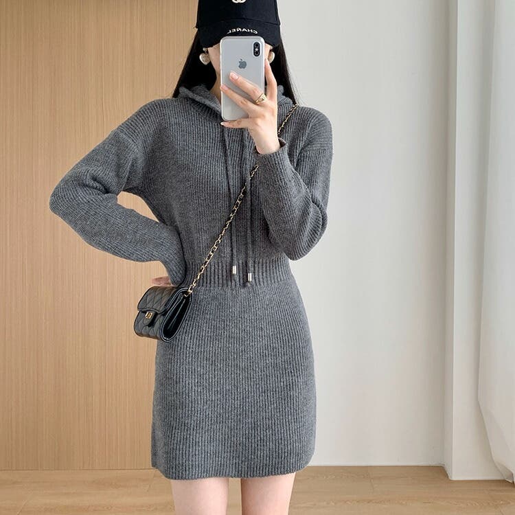 ニットワンピース 全3色 ミニ丈[品番：JSFW0012436]｜JS FASHION
