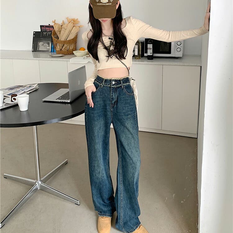 ワイド デニムパンツ デニム[品番：JSFW0012145]｜JS FASHION