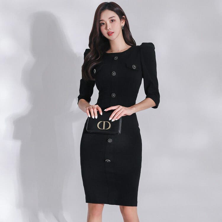 ワンピース タイトワンピ 7分袖[品番：JSFW0012268]｜JS FASHION