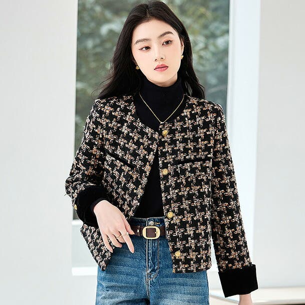 ツイードジャケット 全2色 ノーカラー[品番：JSFW0014517]｜JS