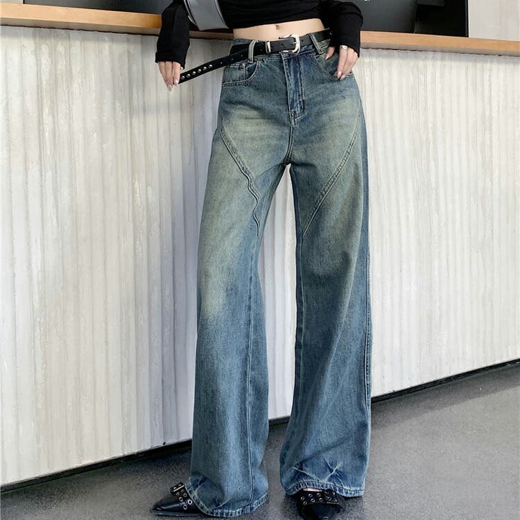 デニムパンツ ワイド デニム[品番：JSFW0012898]｜JS FASHION