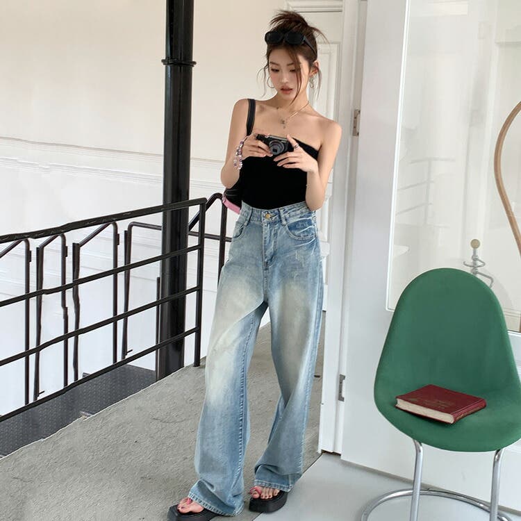 ベーシック ワイド デニム ストレート カジュアル 韓国 hra116 NEW DENIM 大人が似合う、新型デニム登場 | ONWARD CROSSET