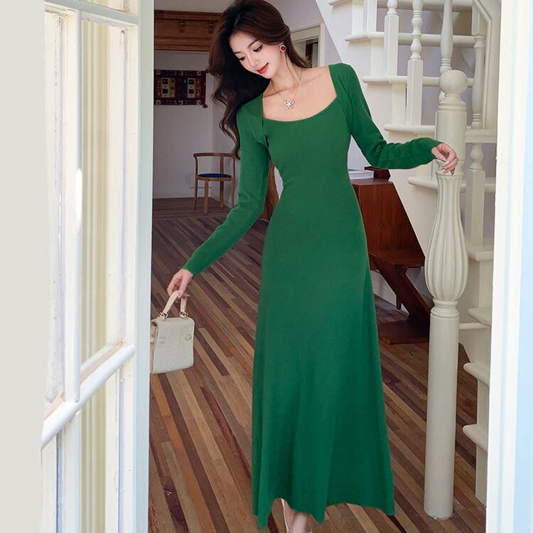 ニットワンピース Aライン 全2色[品番：JSFW0014325]｜JS FASHION