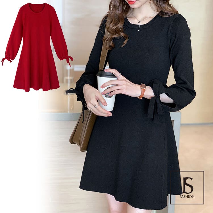 ニットワンピース 2色 Aライン[品番：JSFW0007082]｜JS FASHION