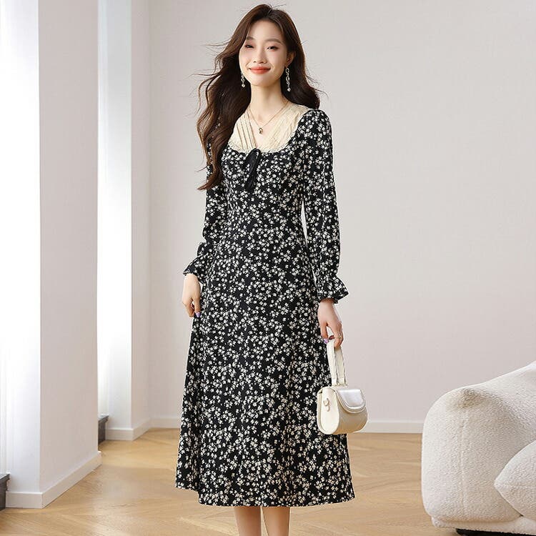 初売り 小花柄 FASHION Vネック[品番：JSFW0014835]｜JS ワンピース ワンピース