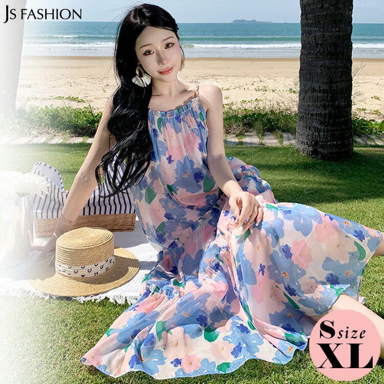 花柄 ワンピースドレス サマー ビーチ スカート vi-025 jsy-rm5600043.jpg
