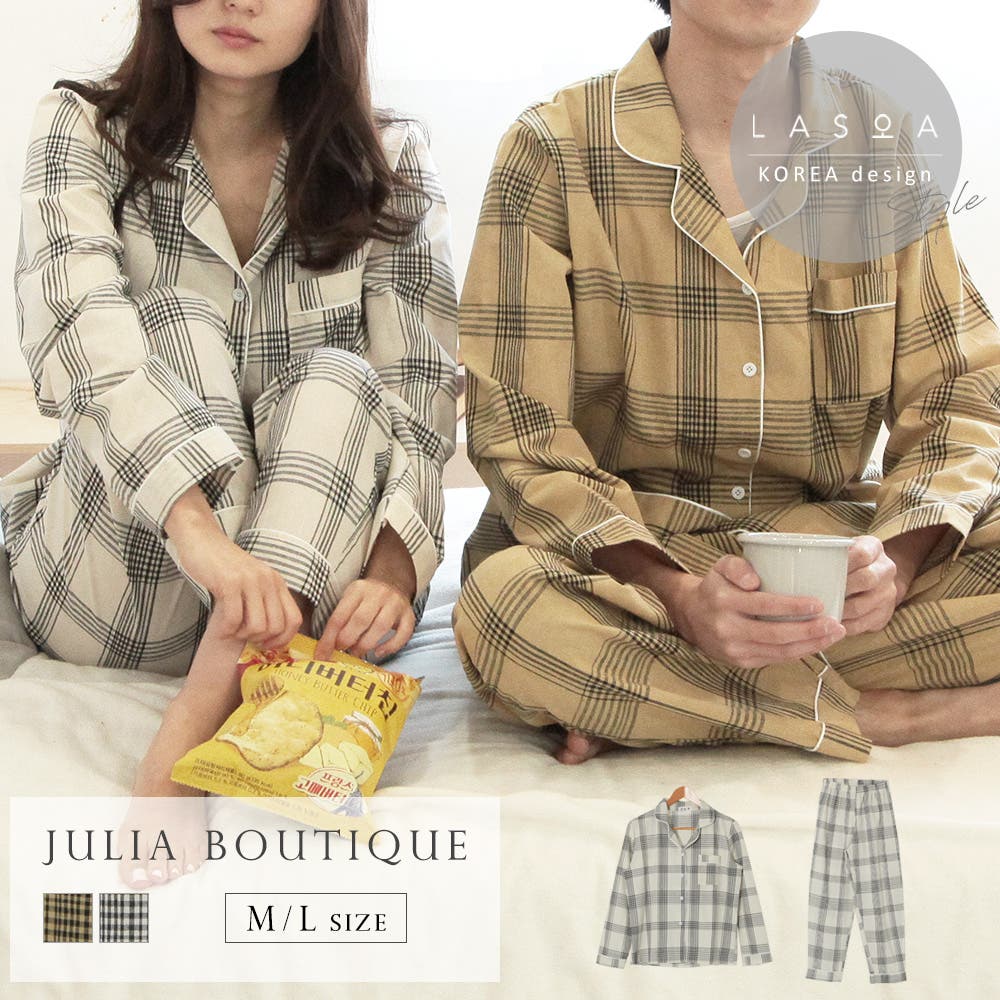 LASOA】チェック柄ルームウェアセットアップ/L00029[品番：BA000005702