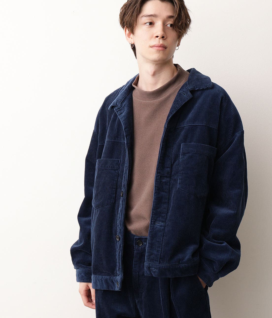 コーデュロイ ショート ブルゾン ジャケット ノーカラー hr6629 クーポン】ロッキーモンロー Rocky Monroe ショートブルゾン