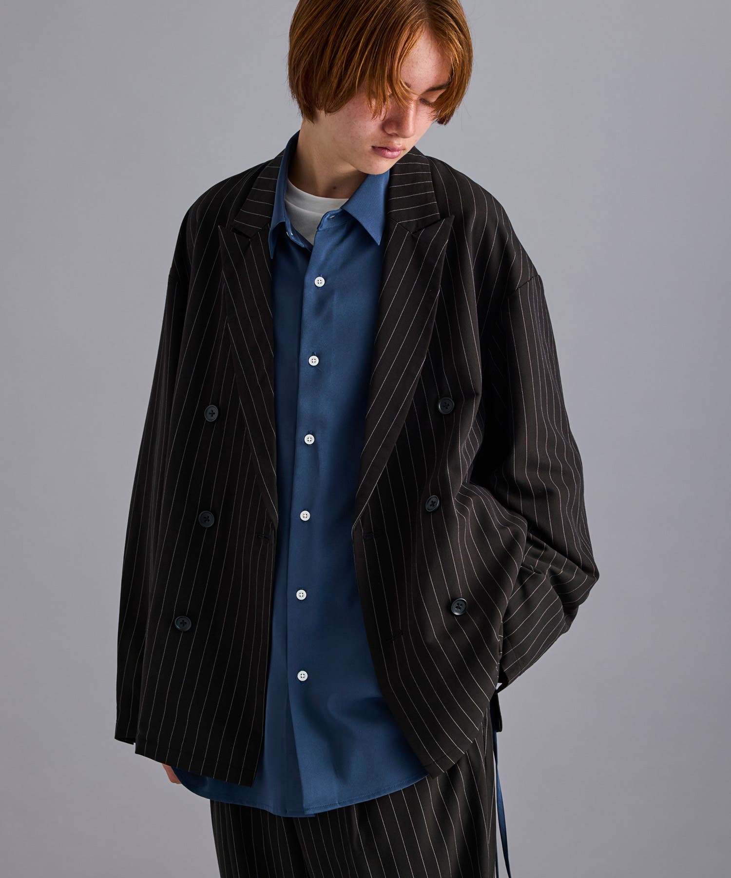 口コミ・レビュー評価が高いおすすめ人気商品の通販 セットアップ対応】ピンストライプダブルジャケット[品番 スーツ