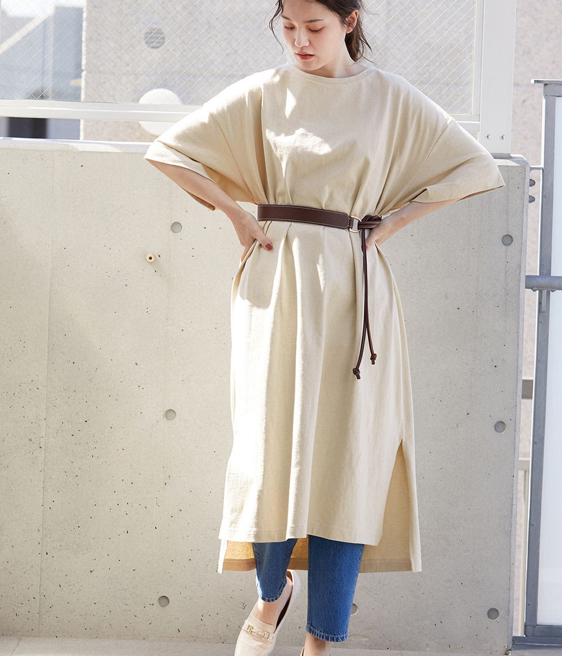 WEB限定】5分袖チュニックワンピース[品番：VISW0006876]｜VIS （ビス