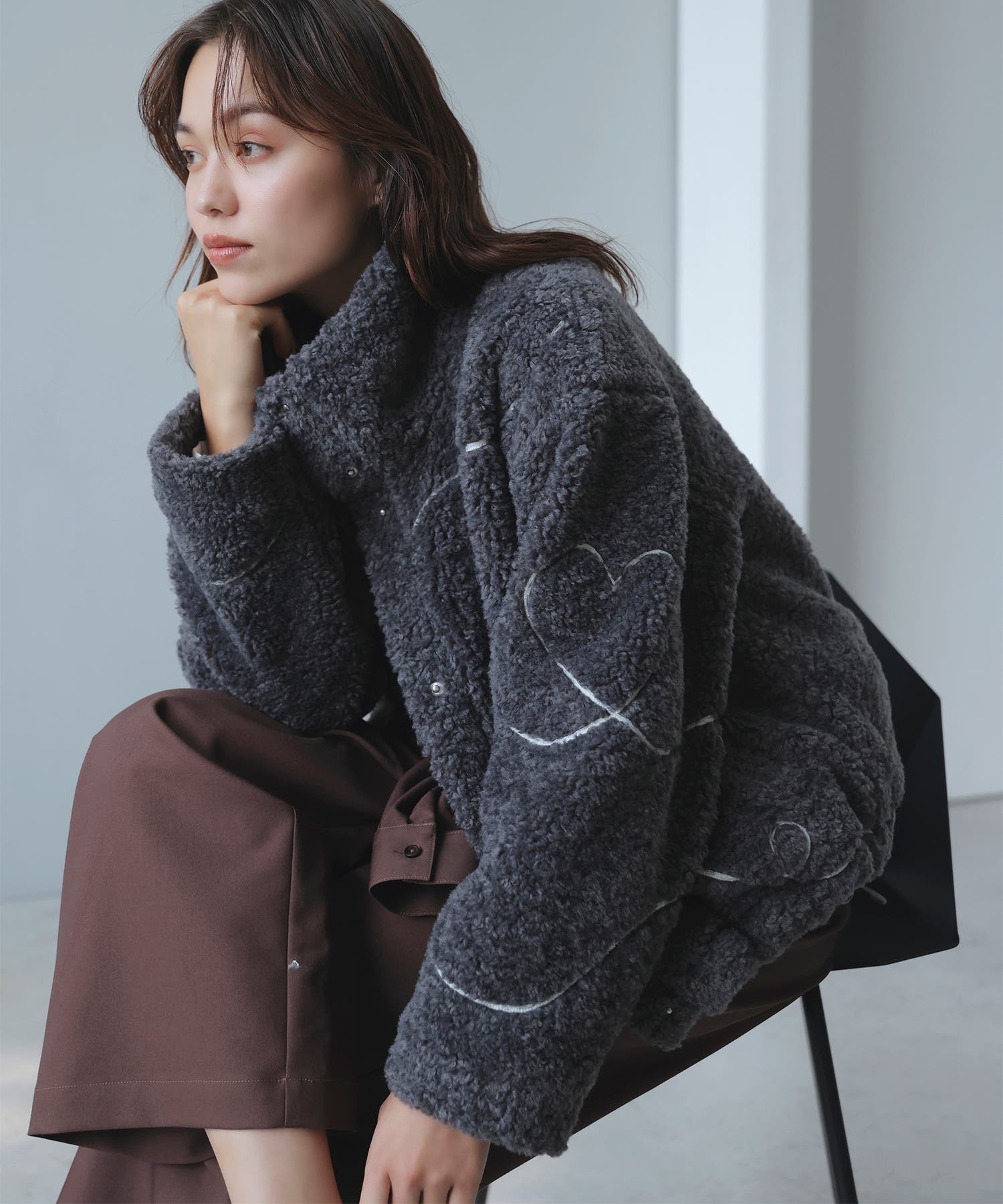 ジャガードボアブルゾン[品番：VISW0050916]｜VIS （ビス ）の