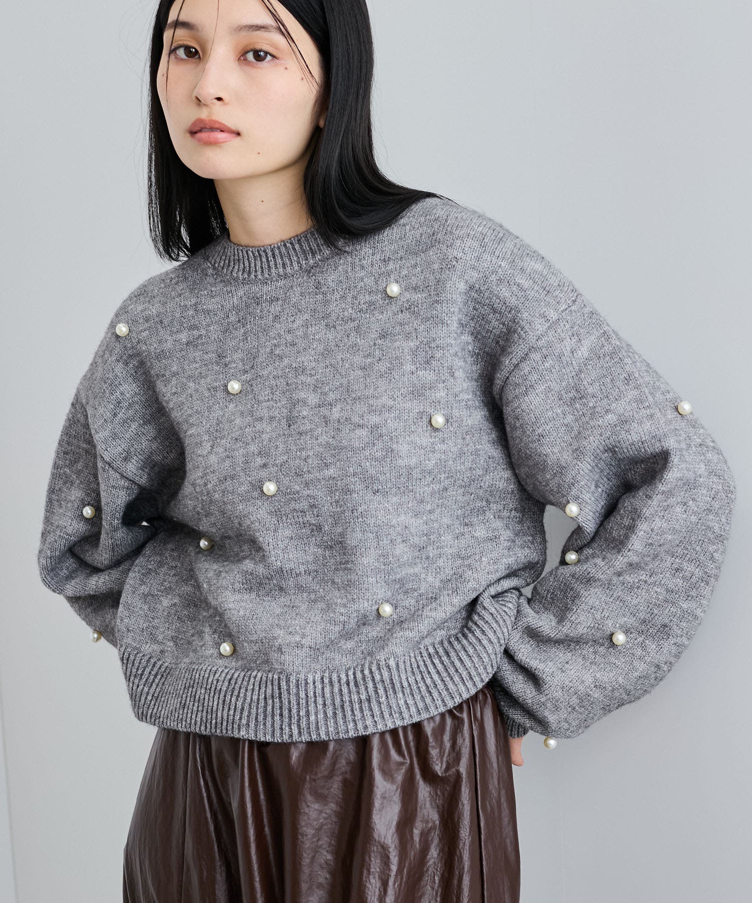 ビァッジョブルー　パールボタン ウインター ニット プルオーバー／新品 タグ付き ビアッジョブルー Viaggio Blu 【WEB別注カラーあり】パールボタン