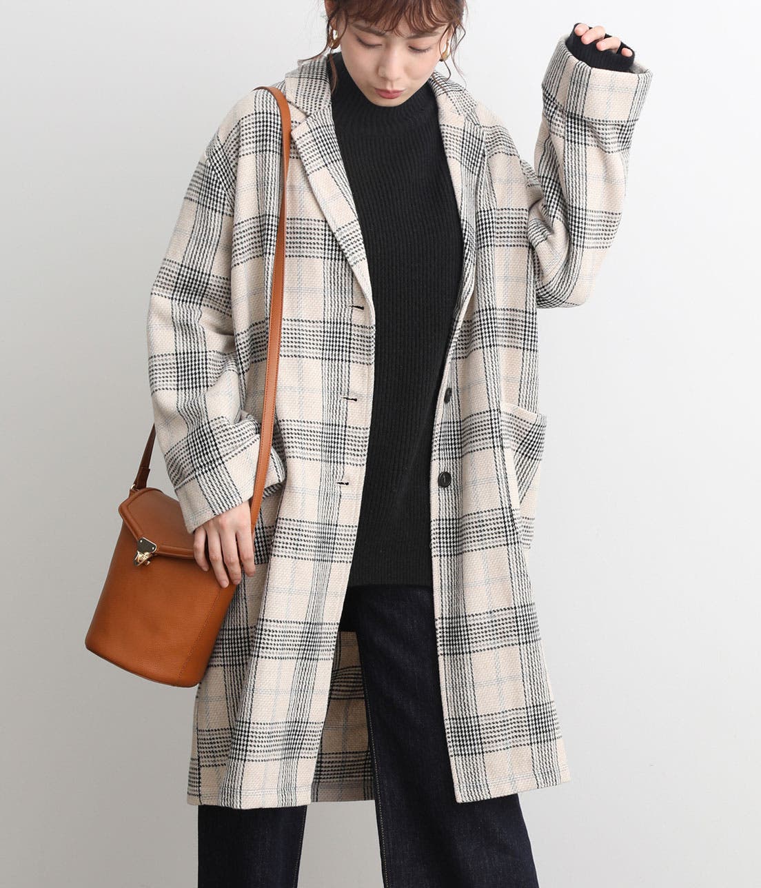 新品！VIS チェック柄 コート Sサイズ WEB限定】チェックロングコート[品番：VISW0005768]｜VIS （ビス ）の