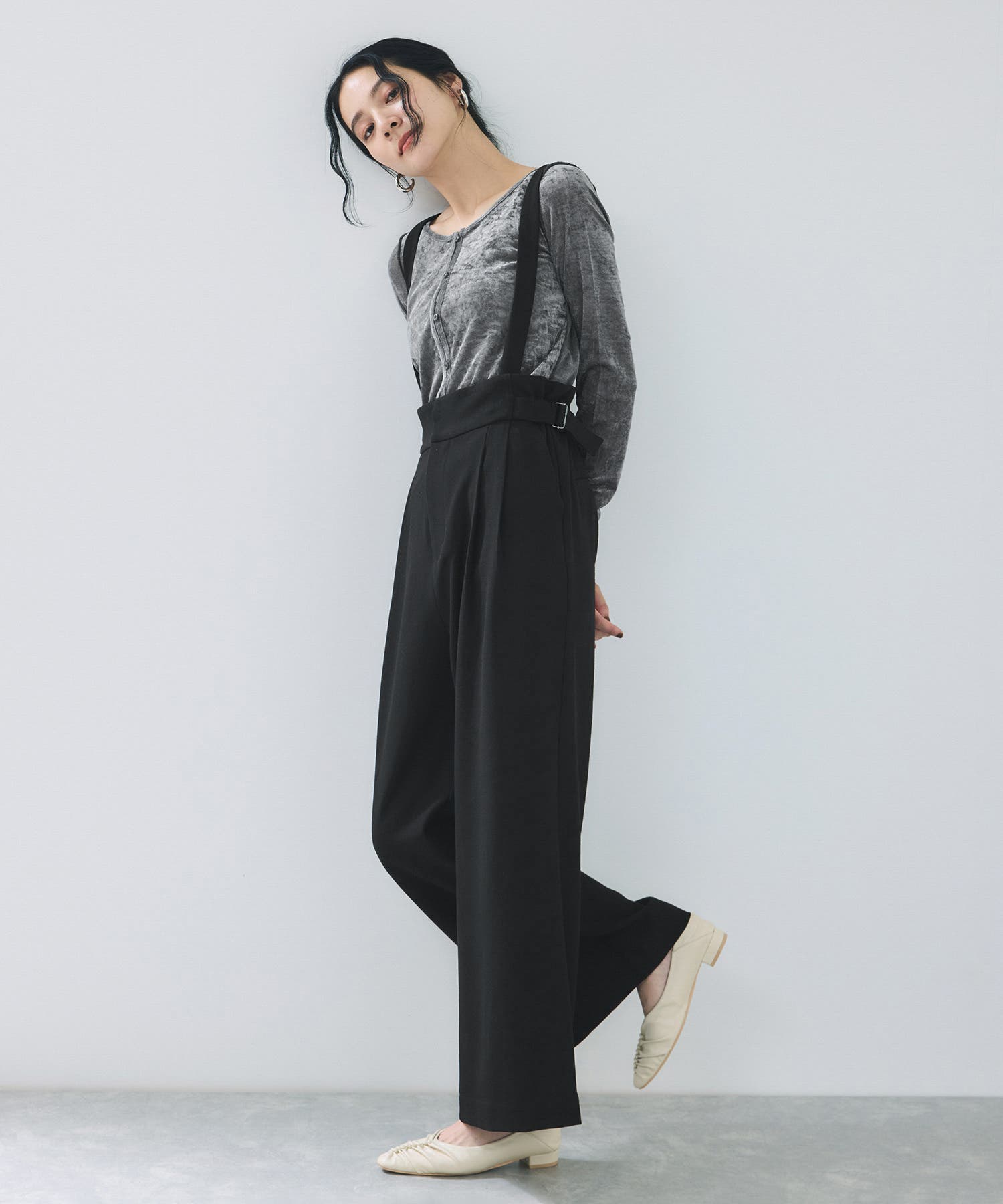 サスペンダー付き2WAYワイドパンツ[品番：VISW0050817]｜VIS （ビス 