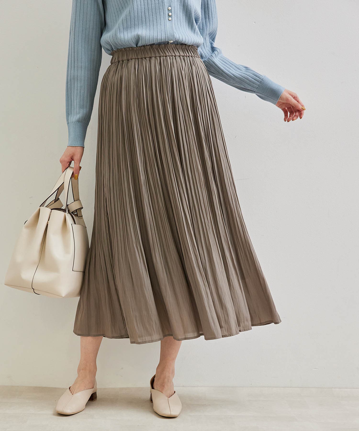PHOTOCOPEU silk100%楊柳スカート シアーナチュラル楊柳スカート[品番：RPCW0019046]｜ROPE