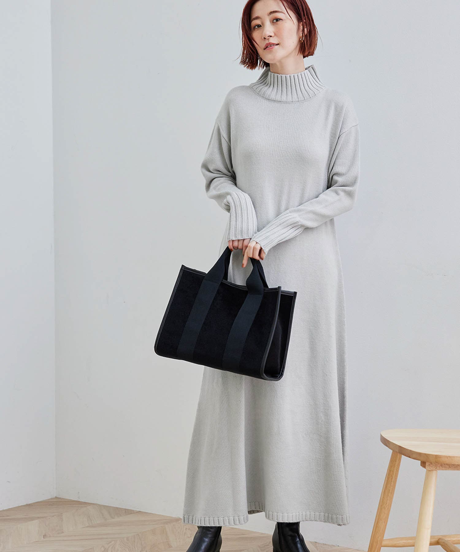 ハイネックAラインニットワンピース[品番：RPCW0019690]｜ROPE' PICNIC