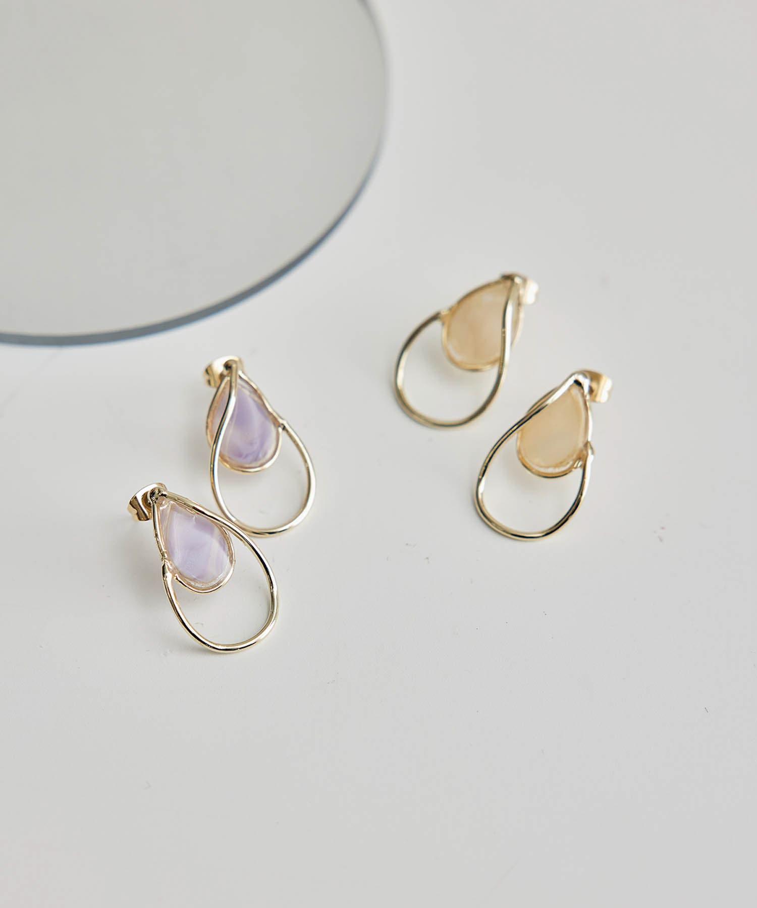 マーブルカラーツイストドロップピアス[品番：RPCW0032366]｜ROPE 