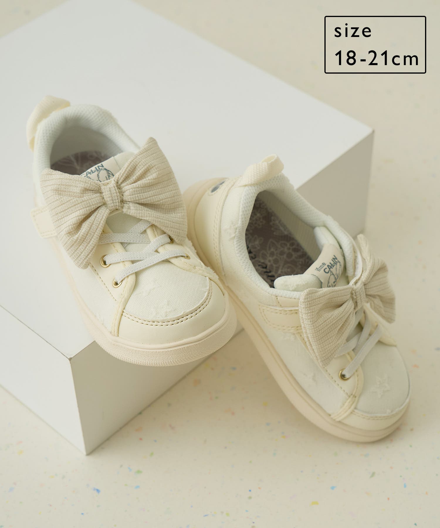 KIDS】【IFME/イフミー別注サイズ:20.21cm】リボンシューズ[品番 