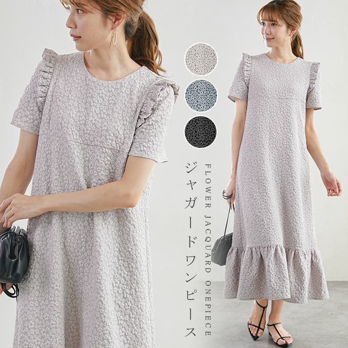 フラワージャガードワンピース [品番：KRIW0001531]｜karei（カレイ