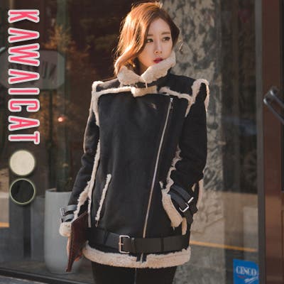 ふわふわkota32♡ オリジナル商品】【jk12870】裏地のファーで保温性抜群の冬のコーデに