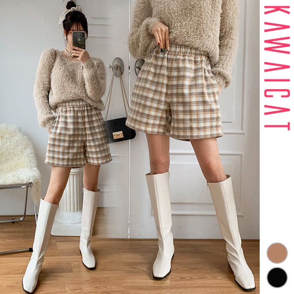 ショートパンツ レディース チェック[品番：KW000019202]｜KawaiCat