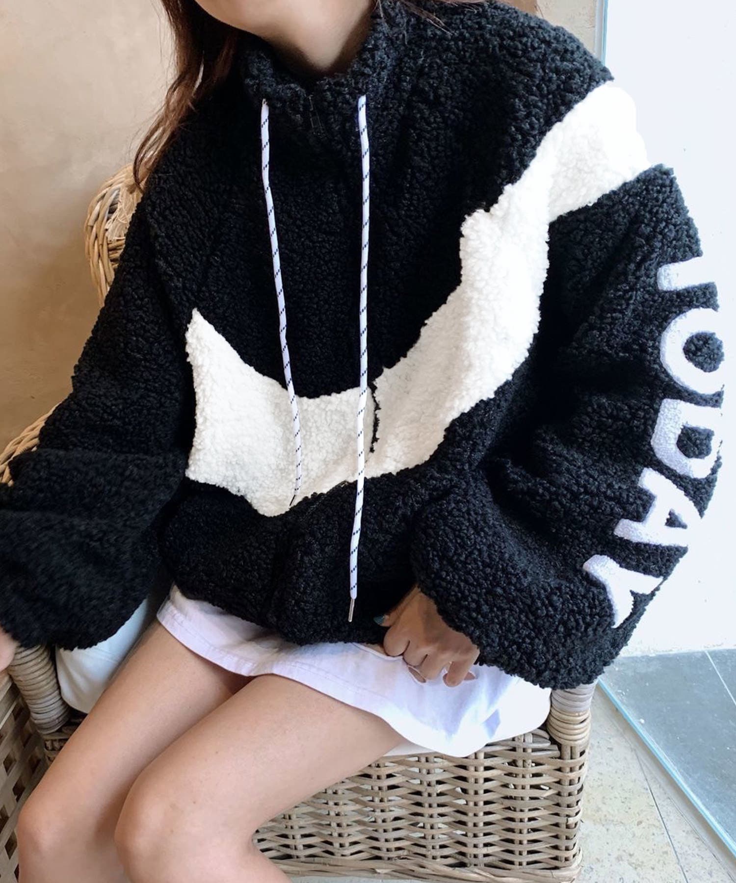 シュシュ様　ジャケット　ニット ボアスタンドジップアウター レディース ジャケット[品番：SHUK0001931